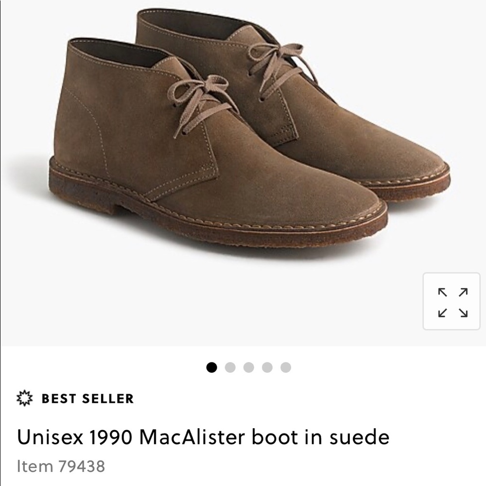 J Crew Unisex 1990 MacAlister boot in suede